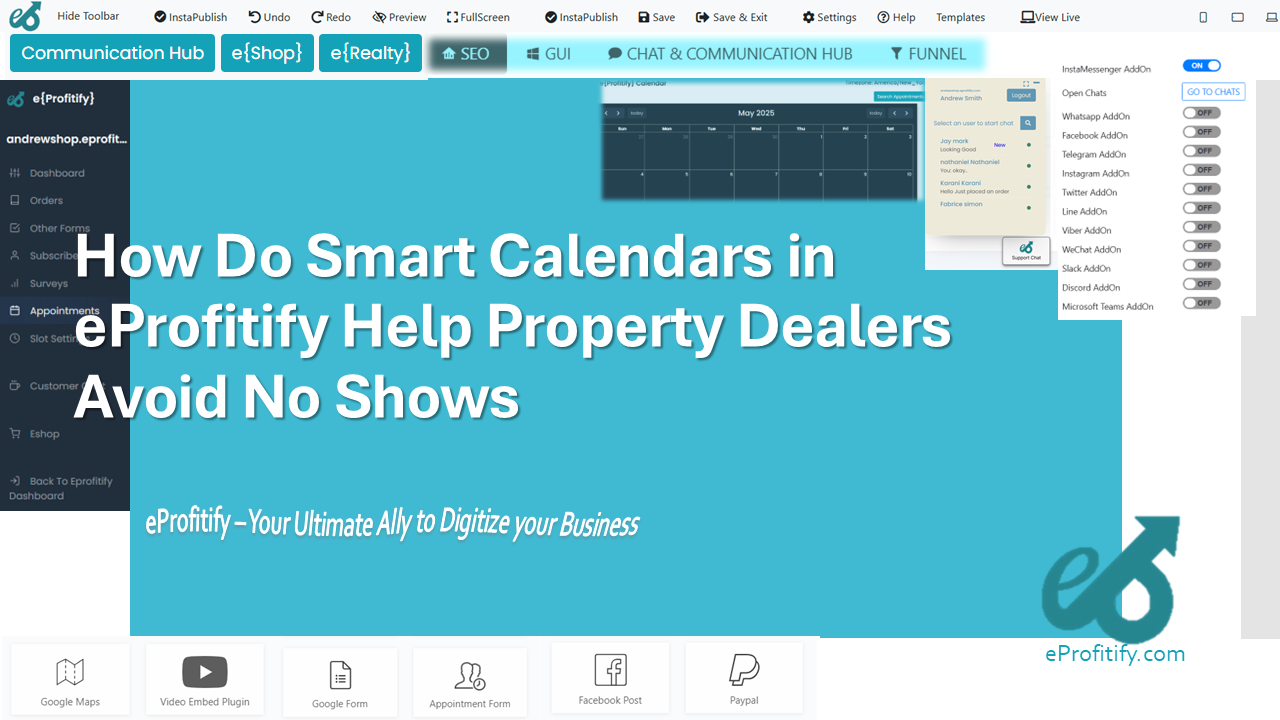 How Do Smart Calendars in eProfitify Help Property Dealers Avoid No Shows